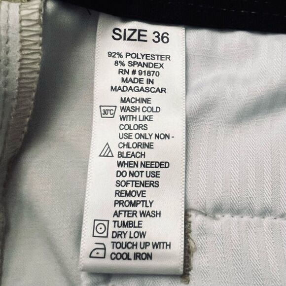 Pebble Beach Golf Tan Silicone Logo Flat Front Packets Men’s Shorts Sz 36x9 NWOT - Picture 9 of 9